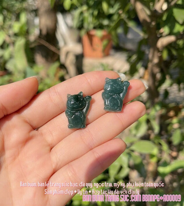 Mặt đá ngọc thần tài Manekineko bán buôn