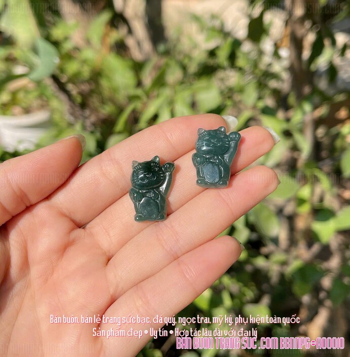 Mặt đá ngọc thần tài Manekineko bán buôn